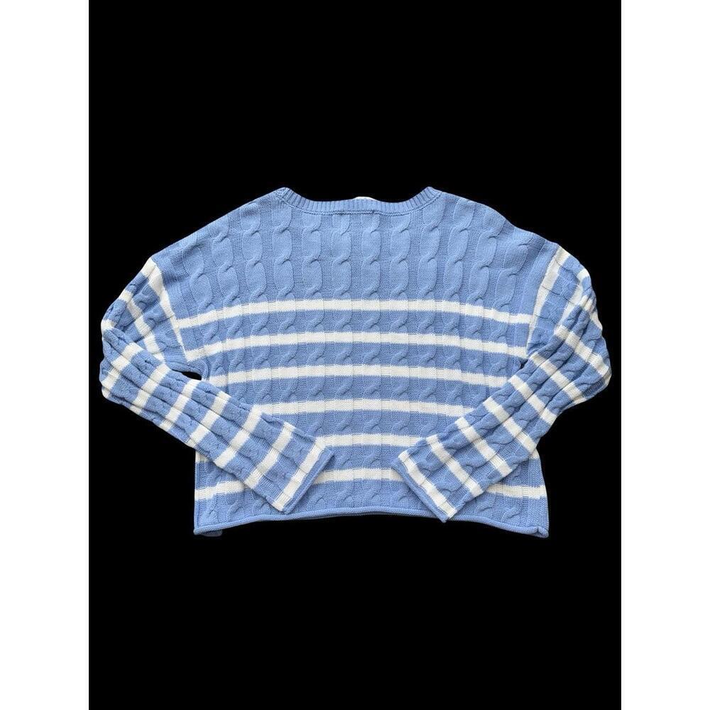 Pink Rose Juniors Sweater Size M With White And Blue Stripes - Picture 4 of 4